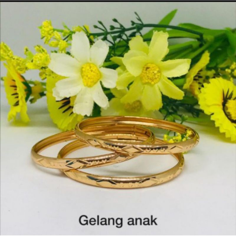 gelang kolong anak titanium gold 3 pics terlaris