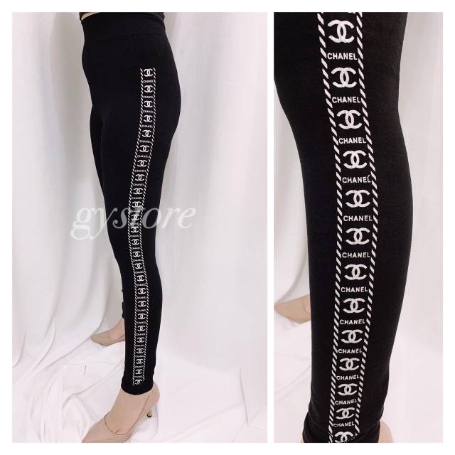 PREMIUM Celana Legging Wanita Import C-STRIPE Fit to S-XXL