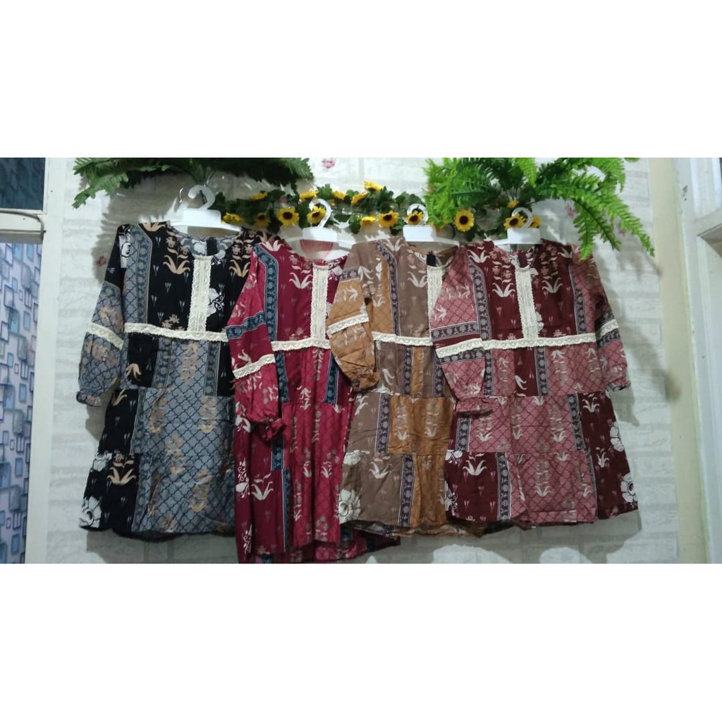 Gamis rayon anak motif etnik