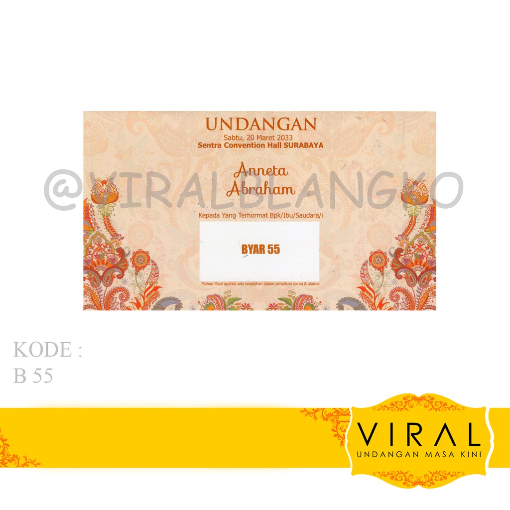 Blangko Undangan Byar 55 Harga Murah