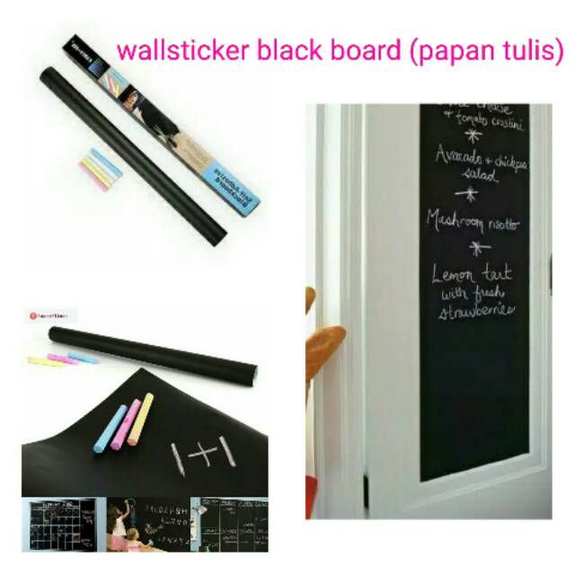 

Wallsticker Black board ( pengganti papan tulis) 45cmx2mtr