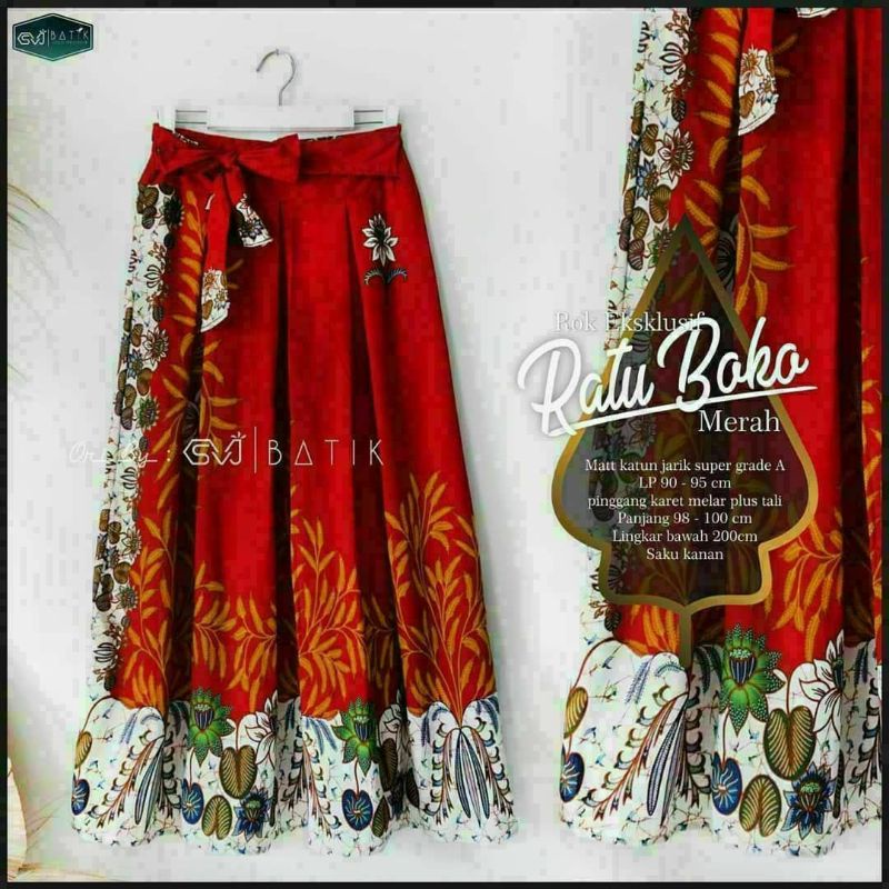 Rok Katun Motif Batik Wanita Remaja Dewasa Panjang Jumbo Fashion Muslim Kekinian Terbaru Pekalongan-2
