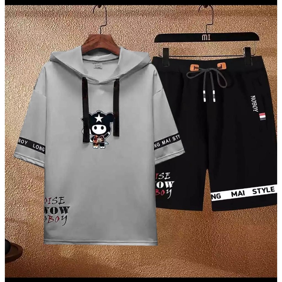 (BISA COD) SETELAN HOODIE OISE CMS TERBARU~SETELAN BAJU DAN CELANA LENGAN PENDEK MASA KINI