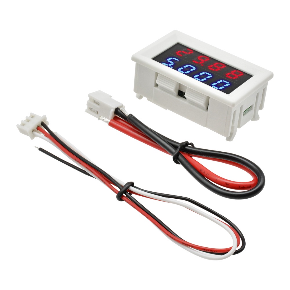 Voltmeter Ammeter Volt Meter Digital Dc 0-100v 10a 4 Bits Dengan Led Ganda