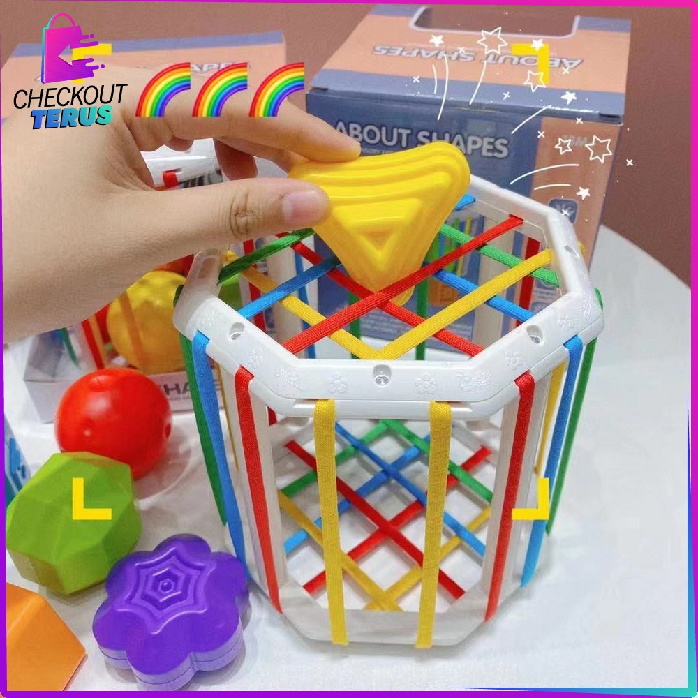 CT M196 Mainan Rainbow Puzzle Kerincingan Bayi Game Montessori Mainan Edukasi Anak Sorting Puzzle Baby Toys