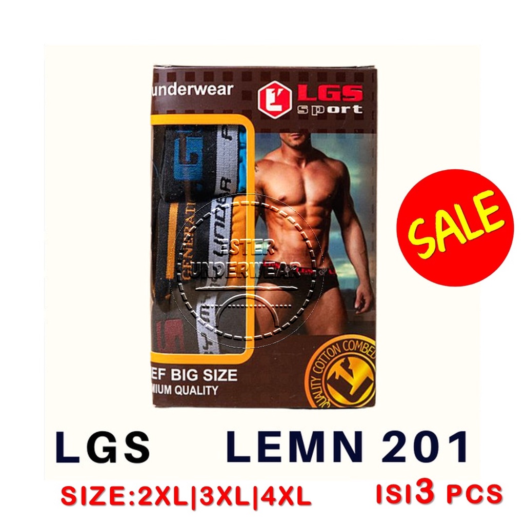 Celana Dalam Pria LGS 201 ISI 3PS|BRIEF LGS BIG SIZE