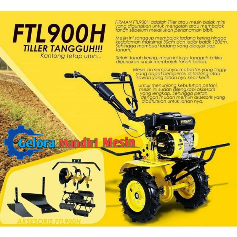 CULTIVATOR TILLER FIRMAN FTL 900 H | Traktor Mini Mesin Bajak Sawah