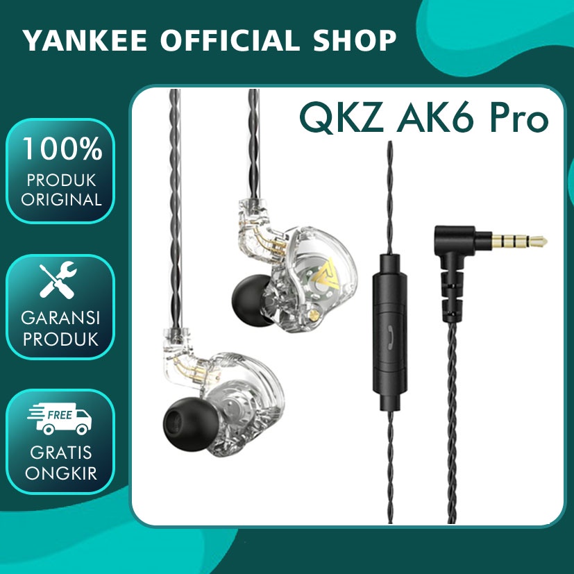 QKZ AK6 Pro Detachable Earphone with Mic Headset alt KZ EDX Pro CCA CRA