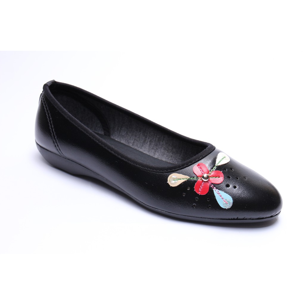 READY Sepatu Wanita Flatshoes HEM Hitam - 63142
