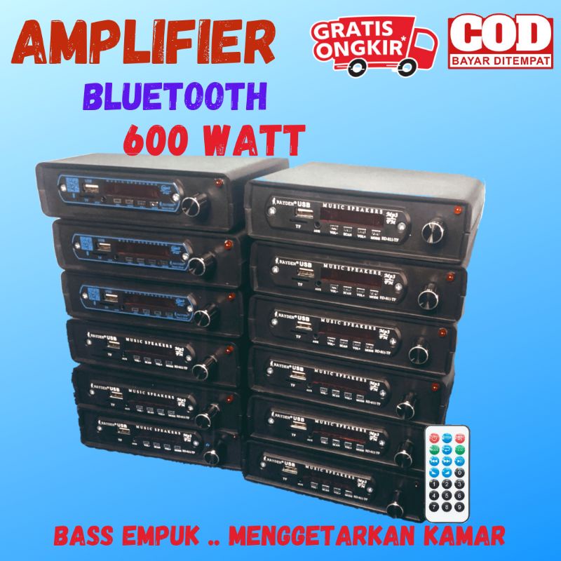 Power Amplifier Mini 12 Volt Support Bluetooth Mp3 Fm Radio