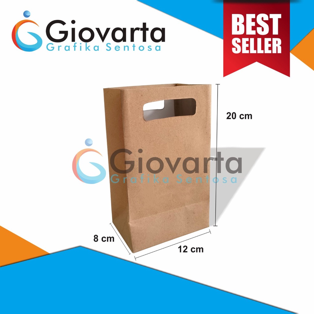 

Paperbag Polos / Paperbag Craft Ukuran 12x8x20 Paper Bag Brown Craft Polos Murah