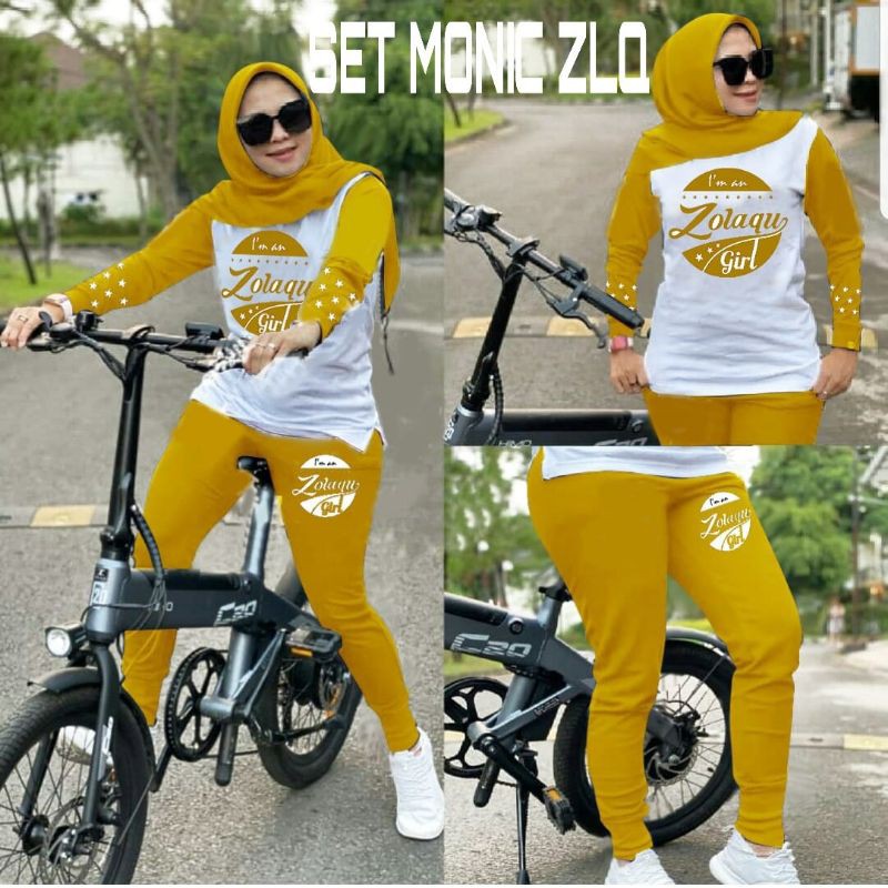 PCS SET MONIC ZLQ BAHAN BABYTERRY SETELAN ATASAN DAN CELANA CT 2 UKURAN XL XXL