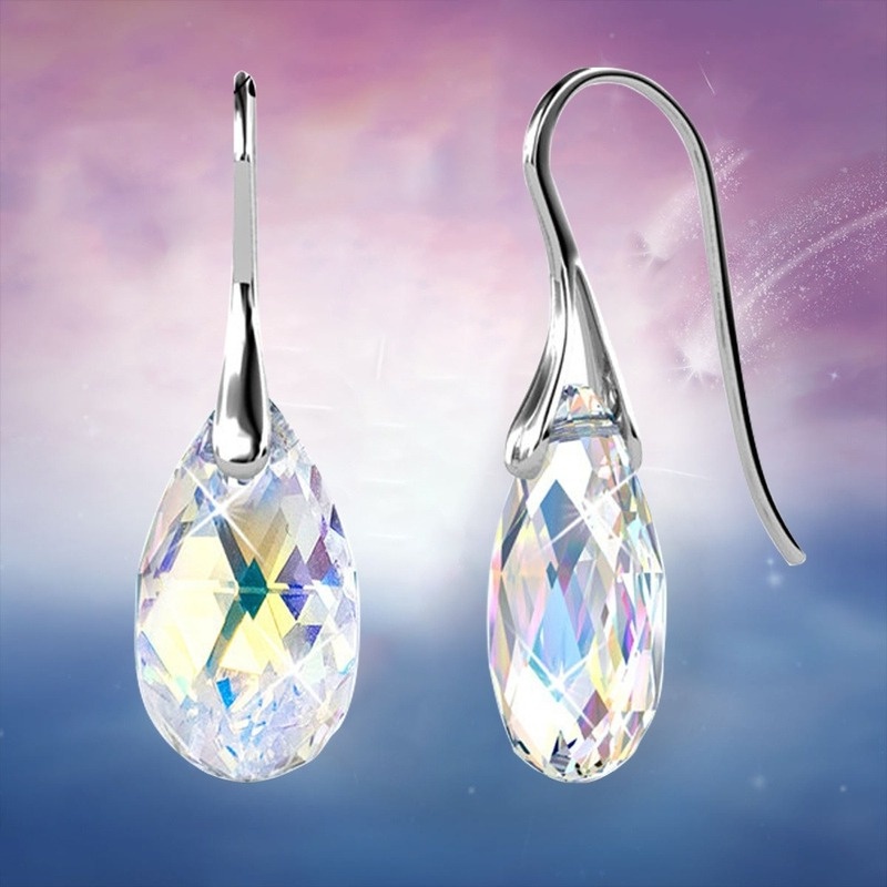 1 Pasang Anting Juntai Kristal Opal Alami Untuk Hadiah Pernikahan Wanita