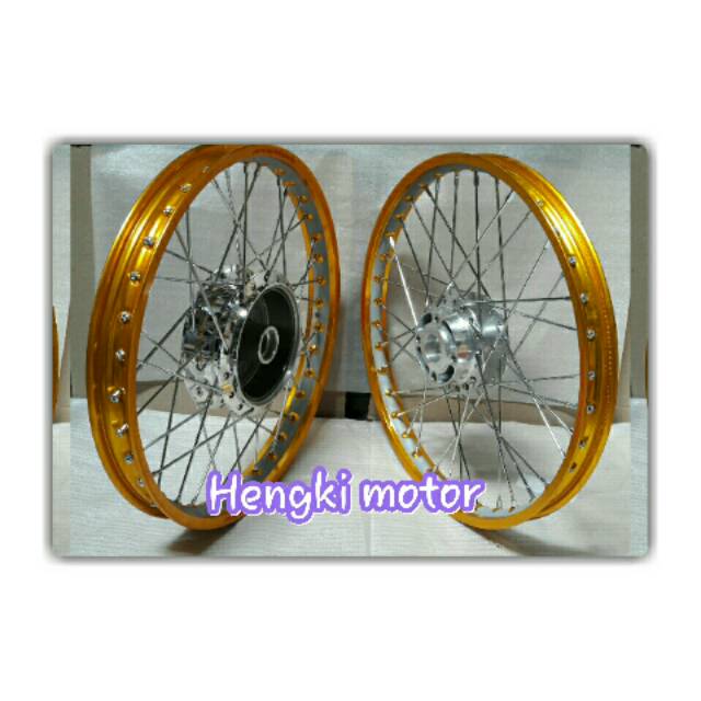 Velg jupiter z new .mx old .vega new .velg jinfei two tone uk 140 dan 120x17 warna kuning