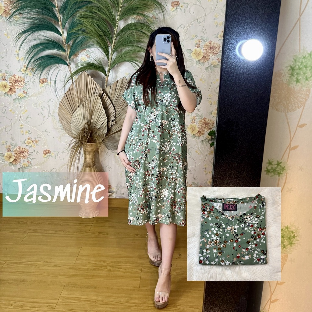 NCDY HOMEWEAR DASTER PENDEK SELUTUT RAYON PREMIUM LD 130cm BUSUI FRIENDLY KEKINIAN-Jasmine PENDEK