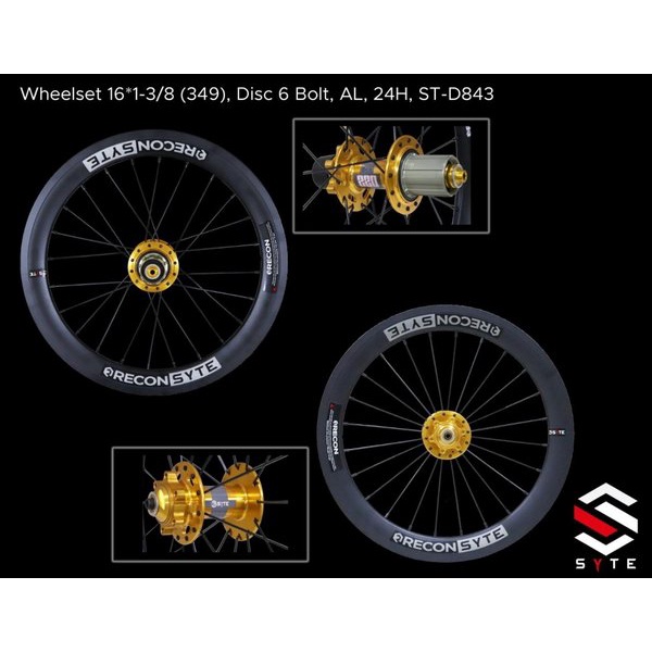 Wheelset Velg SYTE Recon Sepeda Road Bike Balap Mini Track Minion 16 x 1 3/8 Alloy Double Wall Luban
