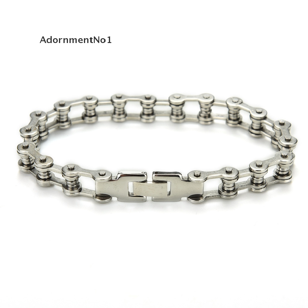 (AdornmentNo1) Gelang Tangan Rantai Stainless Steel 8.5 &quot;Gaya Punk Untuk Pria / Biker