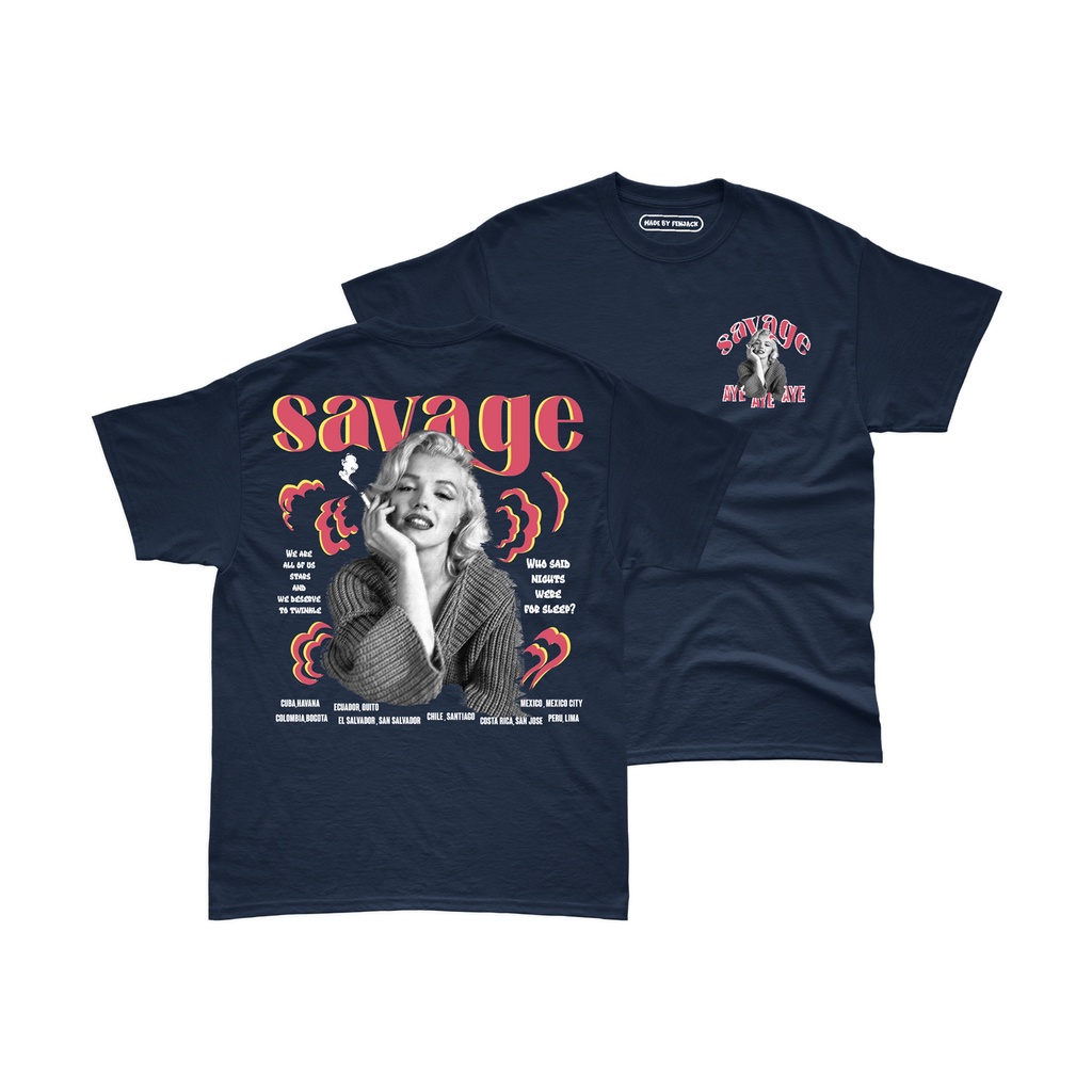 Aviotic Tshirt / Kaos Lengan Pendek SAVAGE ( Sablon ) Unisex Pria &amp; Wanita