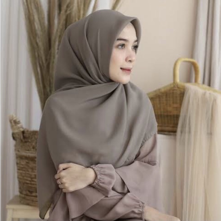 (MURAH) HIJAB BELLA SQUARE HIJAB SEGI EMPAT PREMIUM Jilbab Anti Letoy Warna Lengkap Jilbab Polycotton-Prappucino