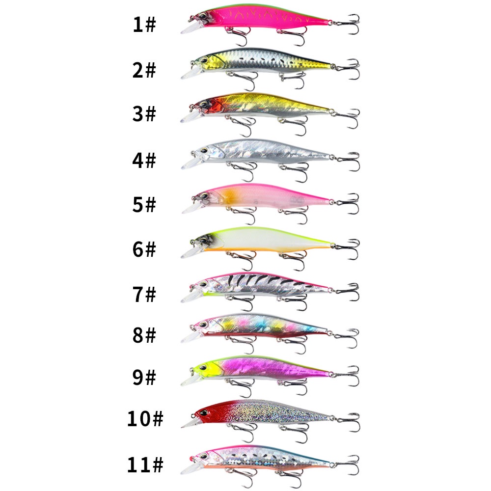 Hengjia Umpan Pancing Bentuk Ikan Kecil 12CM 15G Casting Big Minnow Fishing Lure Equipped 3 Fishing Hook