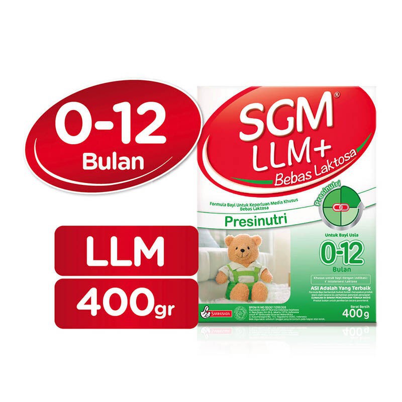 

SUSU SGM LLM PLUS BEBAS LAKTOSA PRESINUTRI (0 - 12 BULAN) 400 GR