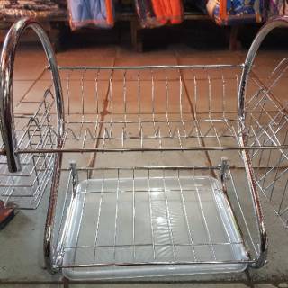  Rak  piring  stainless  2 tingkat muat 12 piring  Shopee  