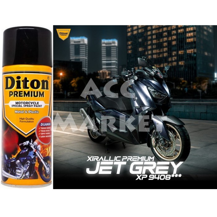 Pilox Diton Premium Pilok Pylox Abu Xirallic Jet Grey 9408