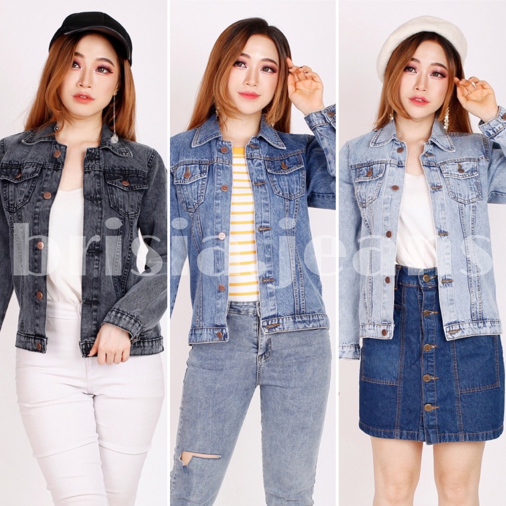 [SIZE M-XXXL] 3 WARNA - LEXY Denim Jacket Snow / Bigsize Jacket Jeans