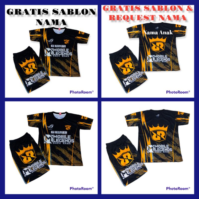 SETELAN BAJU GAMING ANAK,TEAM RRQ/GRATIS SABLON NAMA