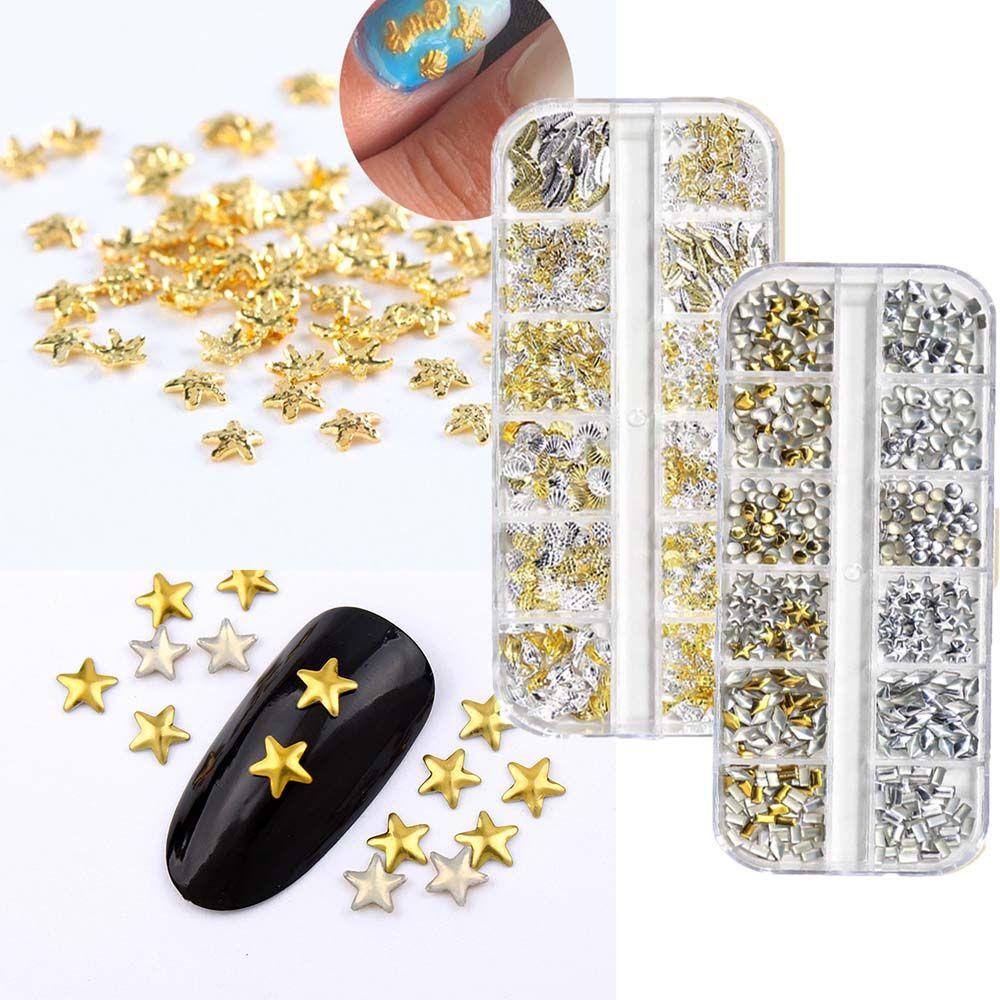 Mxbeauty 3D Stiker Kuku Set Aurora Lucu Kupu-Kupu Bulu Kuku Rhinestones Bintang Hati Kuku Payet DIY Dekorasi Kuku