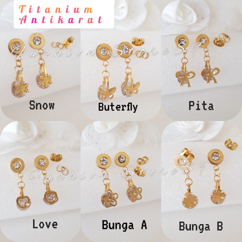 Anting Jurai Titanium model anting tusuk jurai Titanium fashion dewasa antikarat bestquality