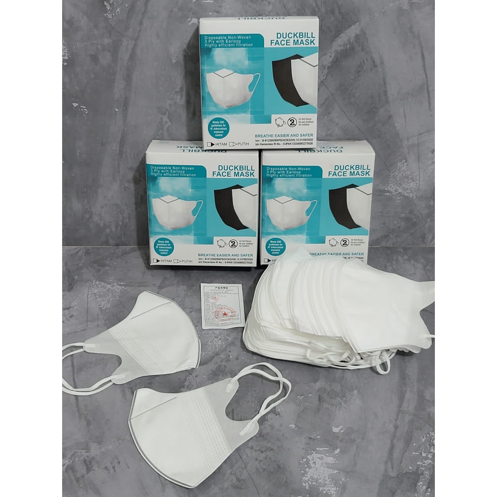 ( PER DUS ) MASKER DUCKBILL GARIS NEW CAREION SEPERTI SENSI 3PLY MASKER KF94