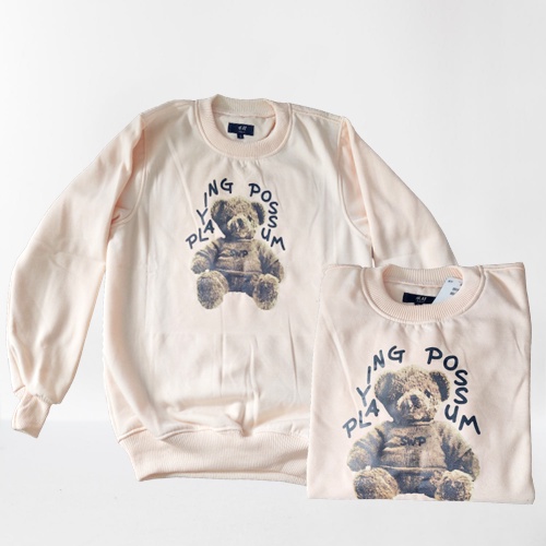 CREWNECK PRIA NASA H&amp;M TOM &amp; JERRY FULL CREAM SABLON PLASTISOL BAHAN TEBAL