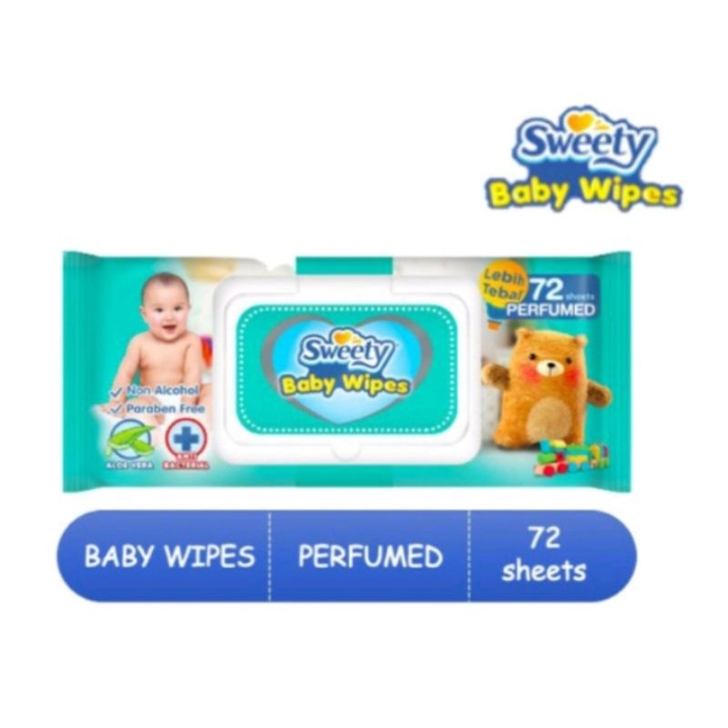 Tisu basah sweety baby wipes 72 sheet murah