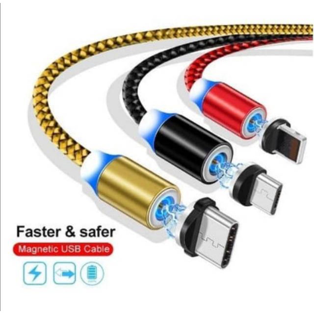 Kabel Data / Kabel Charger Magnetic 3 in 1 Type-C Micro Lightning New