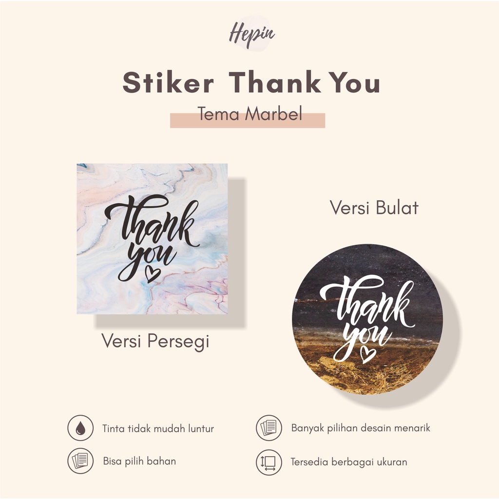 

free desain/cetak stiker thank you tema MARBEL/stiker trimakasih/label paking