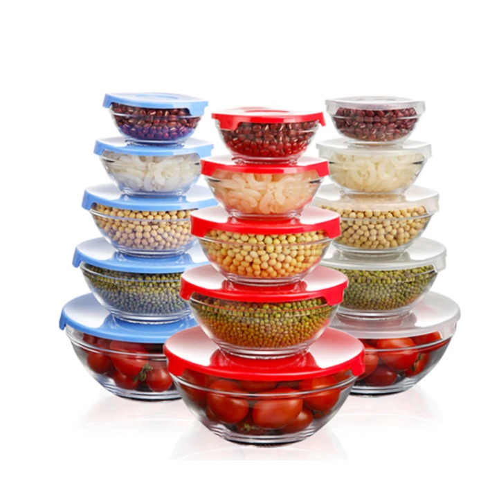 MANGKOK KACA BERANAK / MANGKOK KACA SET ISI 5 - GLASS BOWL SET 5IN1 - Mangkok Susun Set 5in1 34005