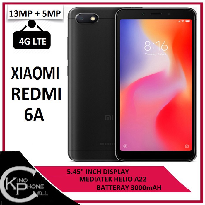 [33] Xiaomi Redmi 6A 16GB RAM 2GB - HITAM GLOBAL Handphone / Phone / HP