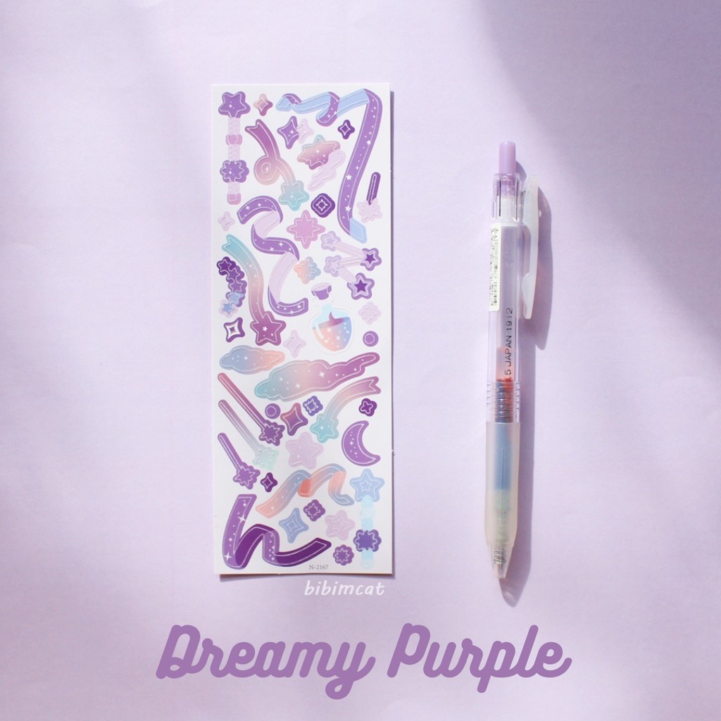 Journaling Ribbon Confetti Deco Sticker / Sticker Dekorasi Photocard-Dreamy Purple