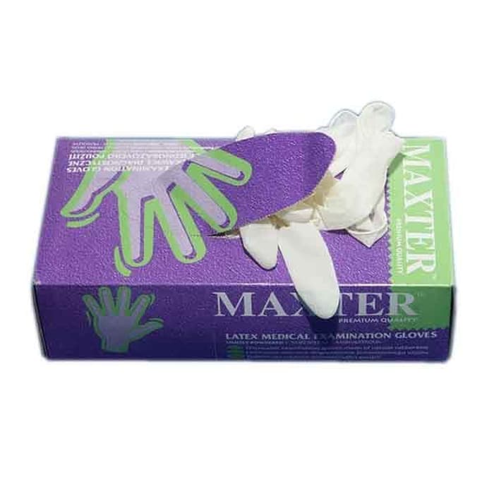 Sarung Tangan Latex Maxter Medis Examination Handscoon Gloves Premium Powder 100PCS