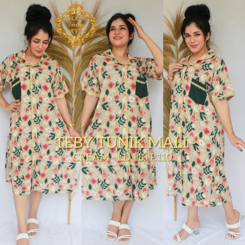 Daster arab Teby Tunik MALI Dress Rayon Midi tunik Original