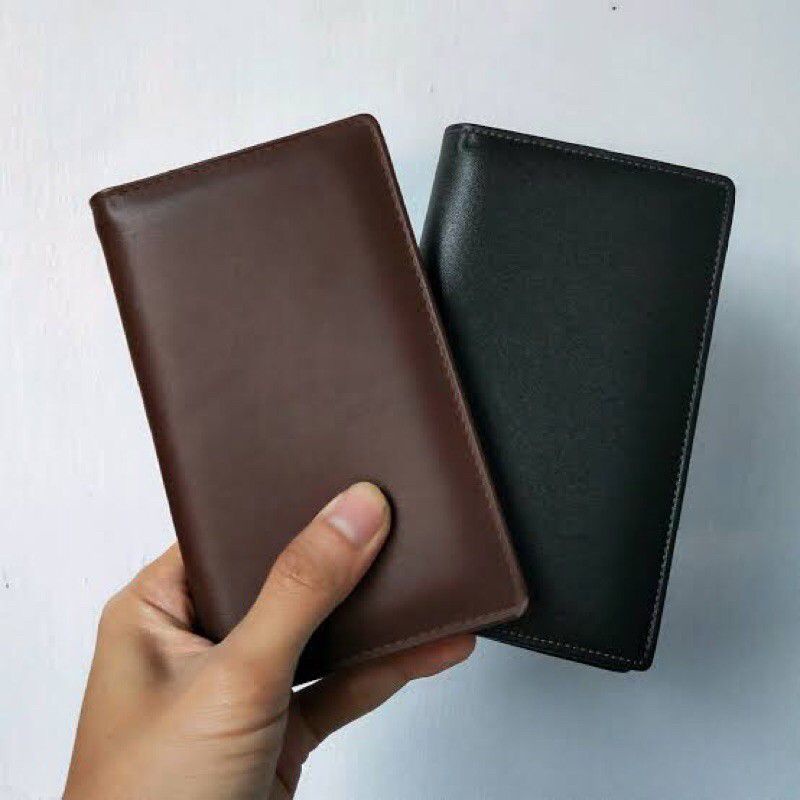Dompet Kulit Asli Pria 3/4 3 Ruang Uang Kertas 15 Slot Kartu Dompet Cowok Lipat Kulit Asli