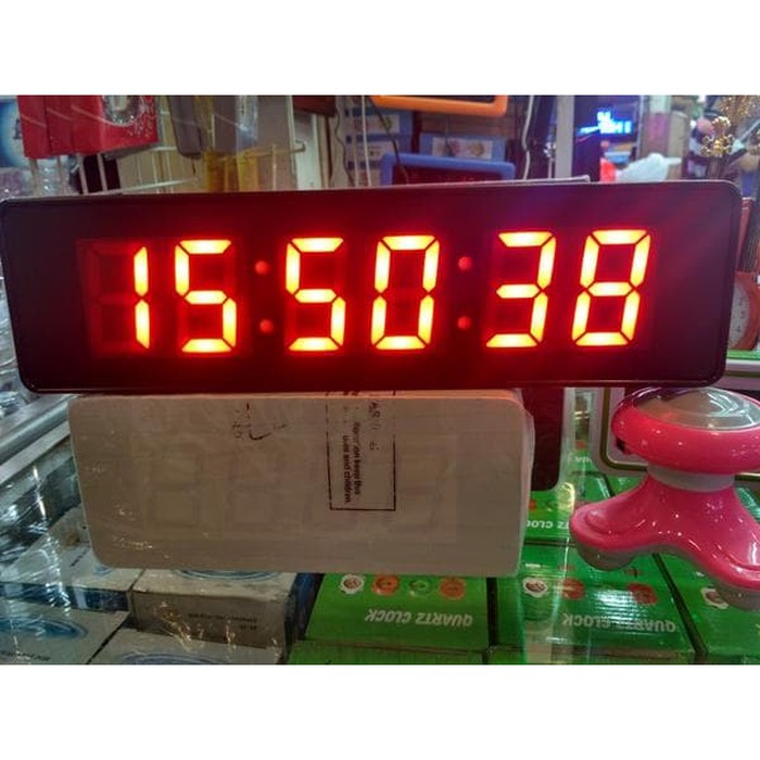 Jam Dinding Digital LED Angka BESAR Merah