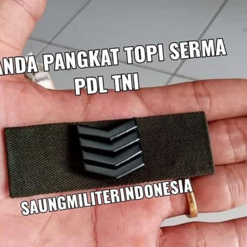 TANDA PANGKAT TNI  TOPI PDL SERMA LOGAM