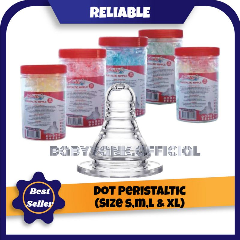 ♥BabyYank♥ Dot Peristaltic Nipple Reliable Ukuran S M L XL Isi 1 pcs - Dot Silicone Nipple Dot Bulat Polos Reliable - Dot Gepeng Reliable