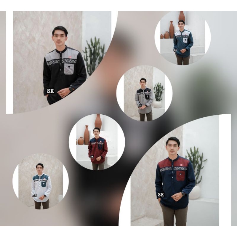 Koko Kurta Lengan Panjang Matt Katun Toyobo Kombinasi Kurta dan Batik