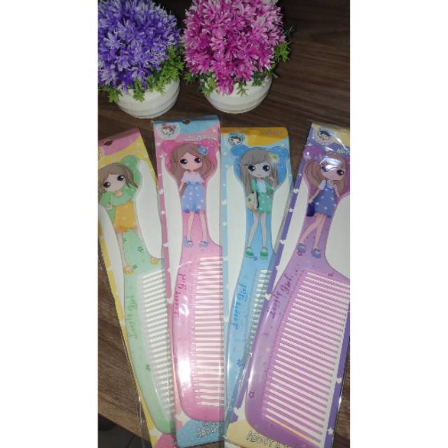 LUCKY FASHION Sisir Besar Karakter Motif Cewek Perempuan / Sisir Motif /harga grosir