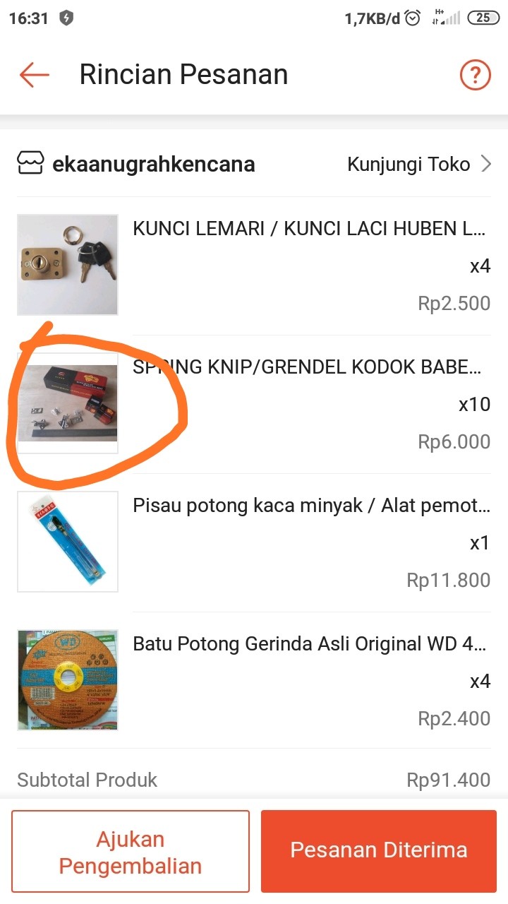 Spring Knip/grendel Kodok Babet Holy/cab 2 Sn Eak