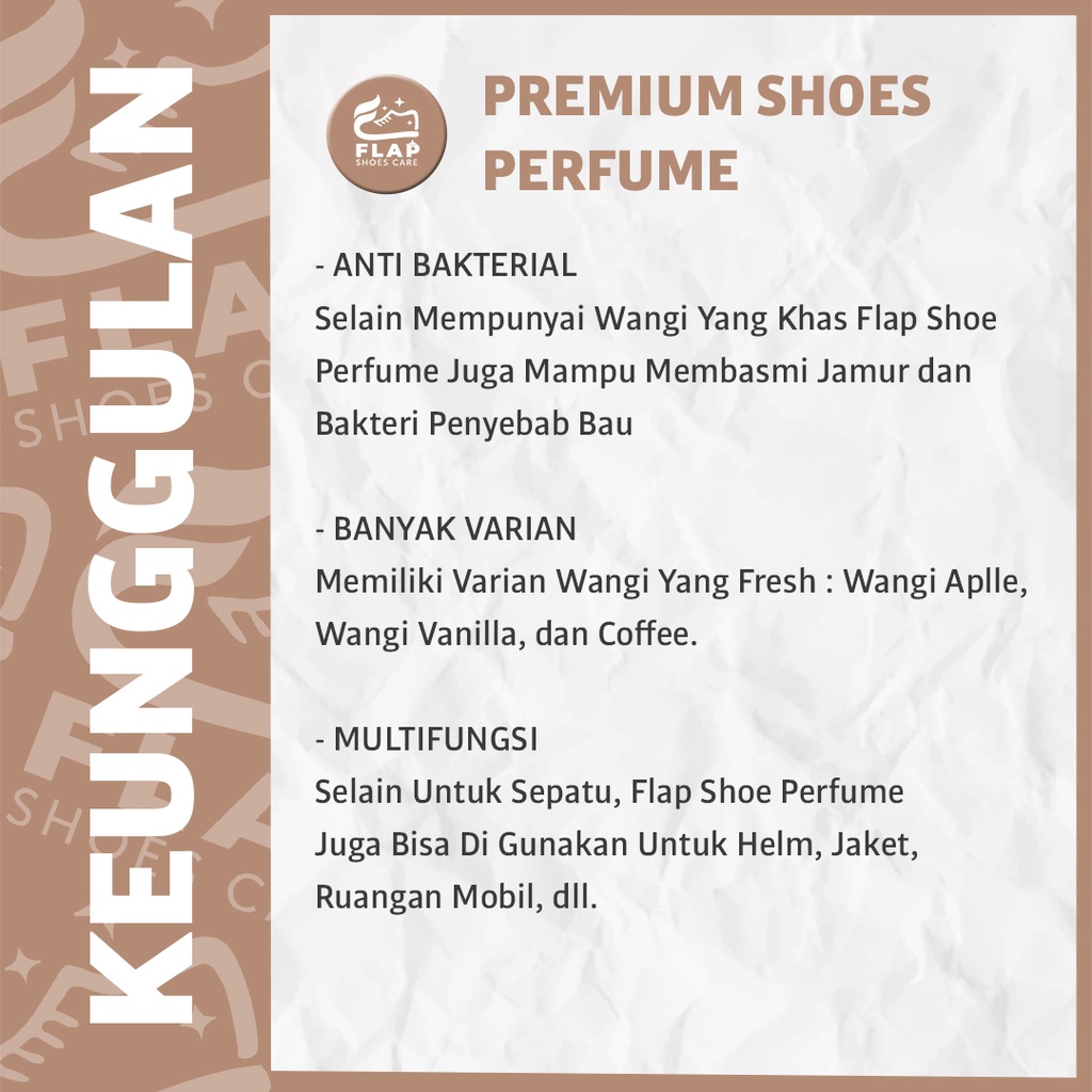 Flap Shoes Care Parfum Sepatu Anti Bau dan Bakteri Kopi 100mL