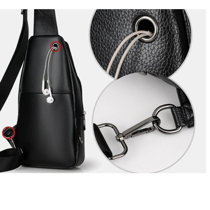 BIG SALE C Tas Selempang Kulit Pria Sling Bag Import Motif Kulit Buaya ♠